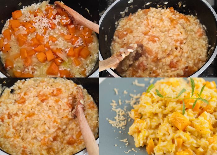 risotto de carbassa pas a pas