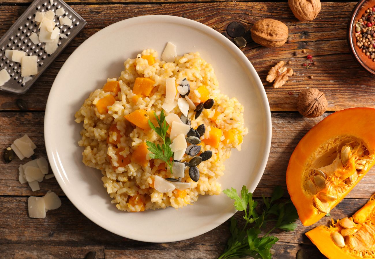 Risotto de carbassa i parmesà, un dels millors risottos que pots preparar a la tardor